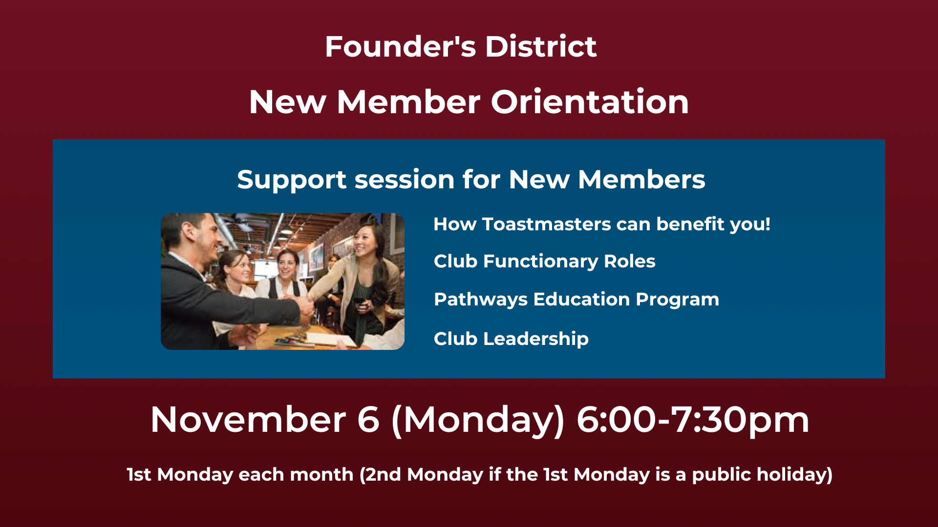 New Member Orientation – November