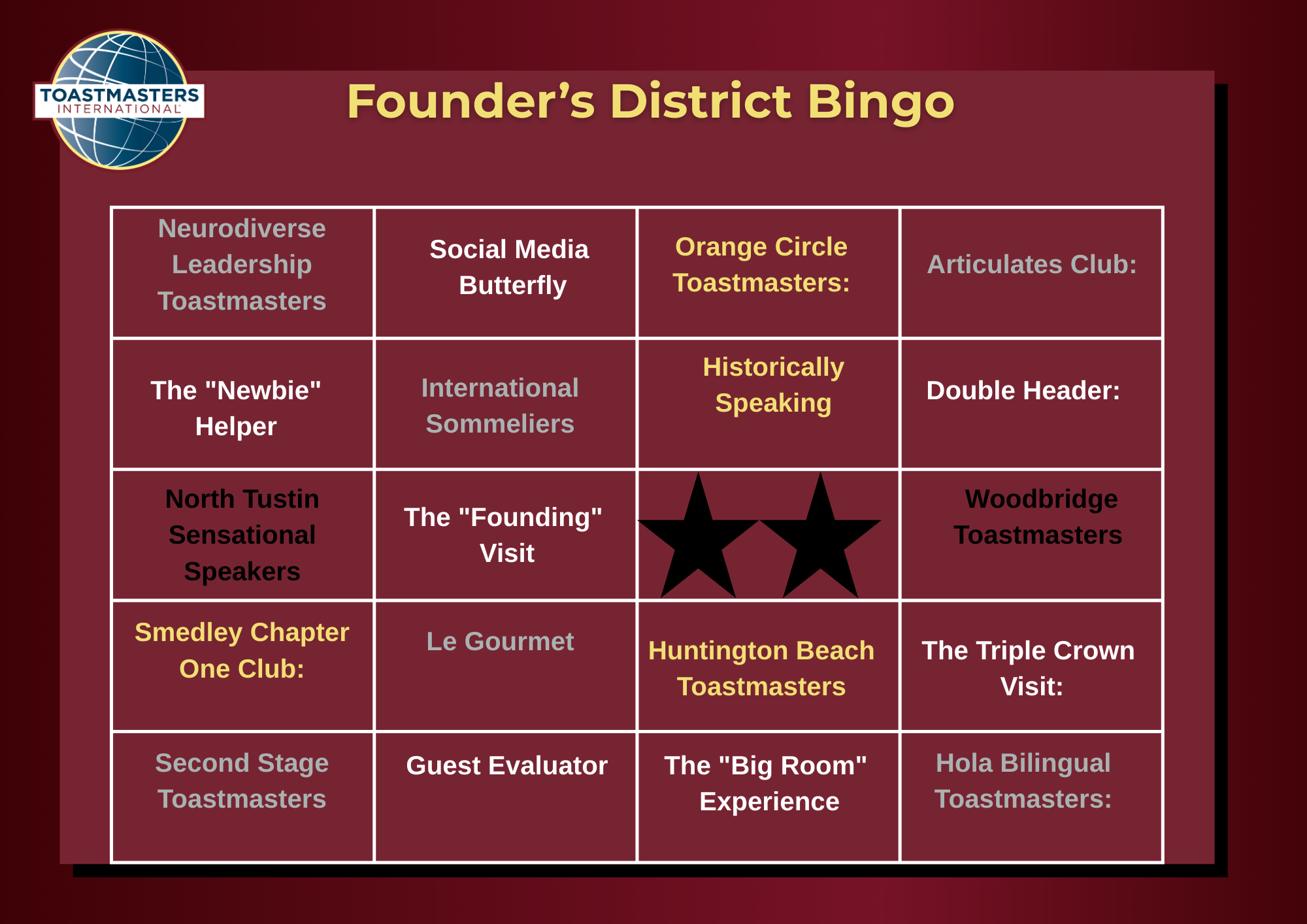 Your Founder’s District BINGO Roadmap is Ready!