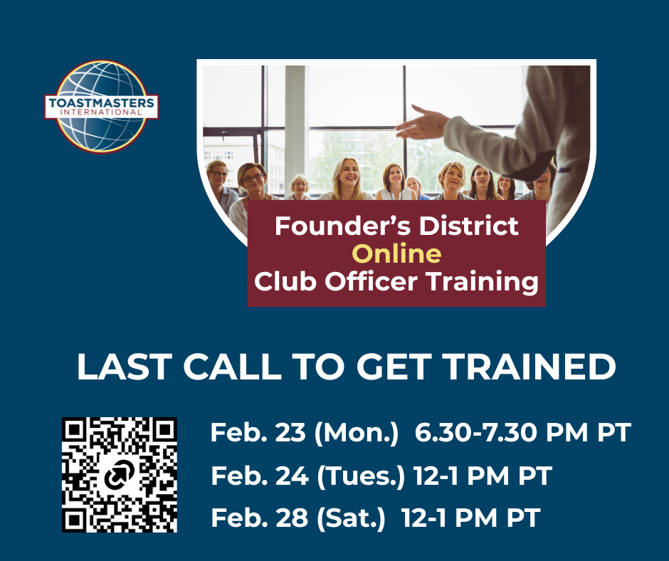 Last Call! 2nd Round Club Officer Training